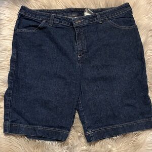 Dickies Navy Blue Denim Bermuda Shorts with Back Flap Pockets